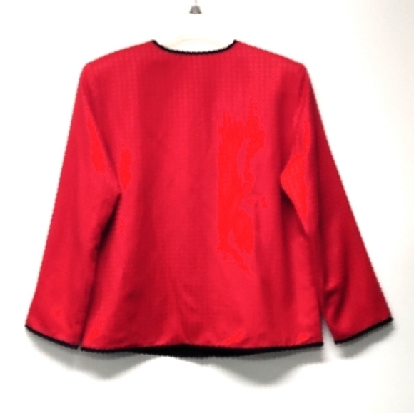 Allure-  women's blazer red  office attire bottom down front blazer S: M - Picture 2 of 4